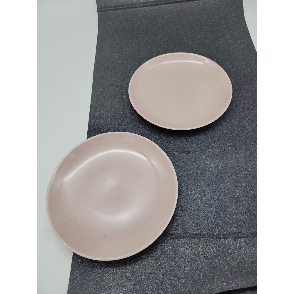 Vtg 2 - Russel Wright Iroquois Casual Pink Sherbert Salad Plate 6 1/4"